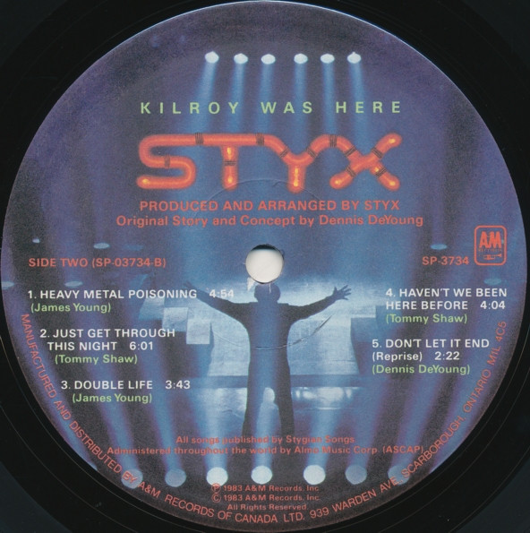 Styx - Kilroy Was Here (KC-600 Audiophile Vinyl - Dark Purple Translucent Vinyl) [Vinyl] | A&M Records (SP-3734) - 5