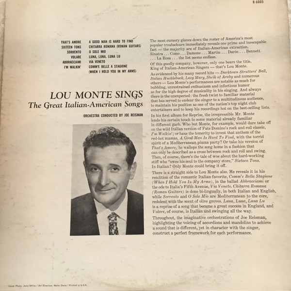 télécharger l'album Lou Monte - Sings The Great Italian American Hits