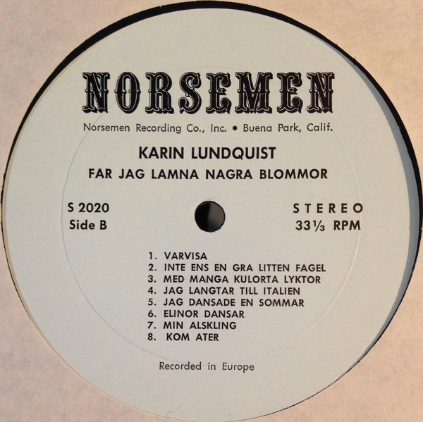 télécharger l'album Karin Lundquist - Får Jag Lämma Några Blomnor