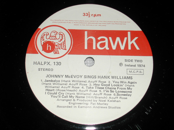 descargar álbum Download Johnny McEvoy - Sings Hank Williams album