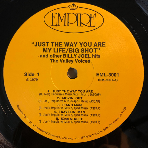 last ned album The Valley Voices - Just The Way You Are My Life Big Shot And Other Billy Joel Hits