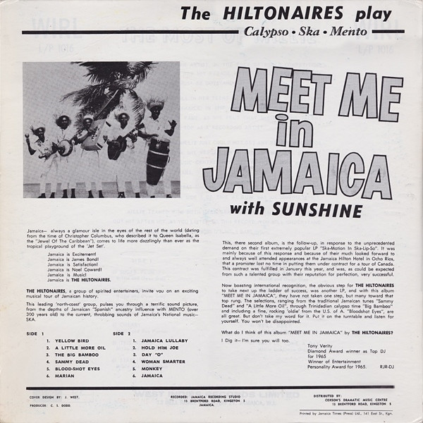 télécharger l'album The Hiltonaires - Meet Me In Jamaica With Sunshine