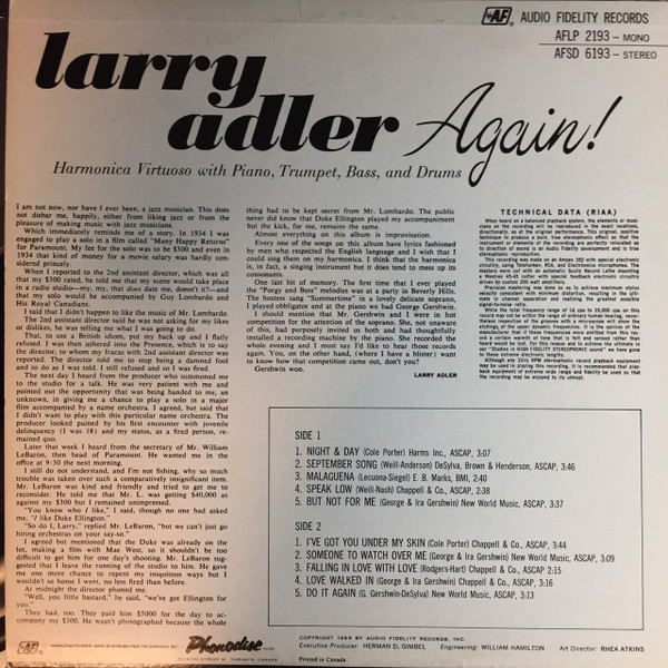 lataa albumi Larry Adler - Again