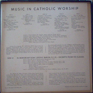 Album herunterladen Pius X School Of Liturgical Music Dom Ludovic Baron OSB - Music In Catholic Worship In Memoriam Dom Ludovic Baron OSB