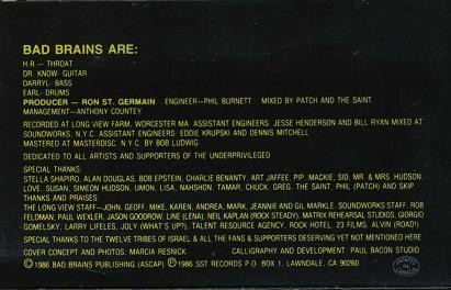 Bad Brains – Bad Brains (1982, Yellow, Cassette) - Discogs