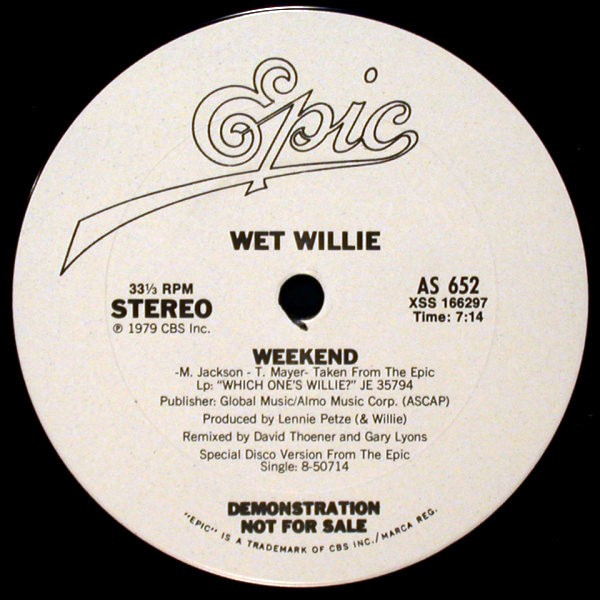 Wet Willie – Weekend (1979, Vinyl) - Discogs