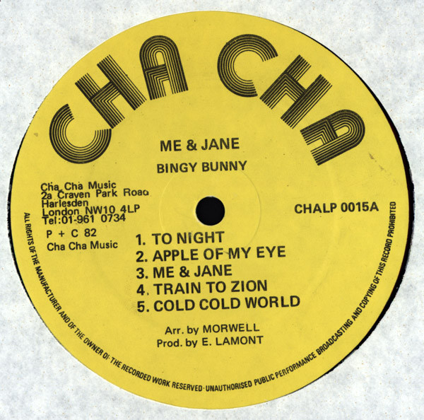 Bingy Bunny – Me And Jane (1982, Vinyl) - Discogs