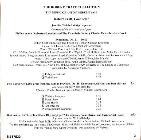 ladda ner album Webern, Twentieth Century Classics Ensemble, Philharmonia Orchestra, Robert Craft - Symphony Six Pieces Concerto For 9 Instruments