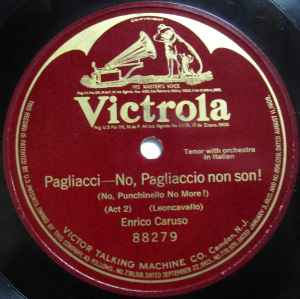 Enrico Caruso Pagliacci No Pagliaccio Non Son 1918 Shellac