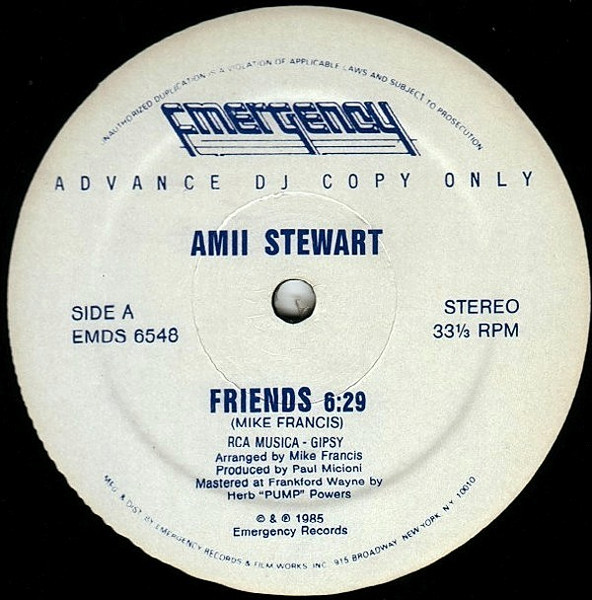 Amii Stewart – Friends (1985, Vinyl) - Discogs