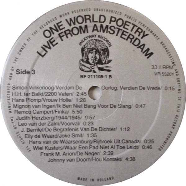 Various - One World Poetry | Milkyway Records (BF-211108-1A/B) - 7