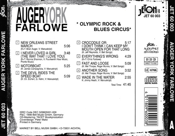 télécharger l'album Auger, York, Farlowe - Olympic Rock Blues Circus