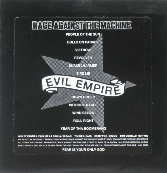 Rage Against The Machine – Evil Empire (1996, CD) - Discogs