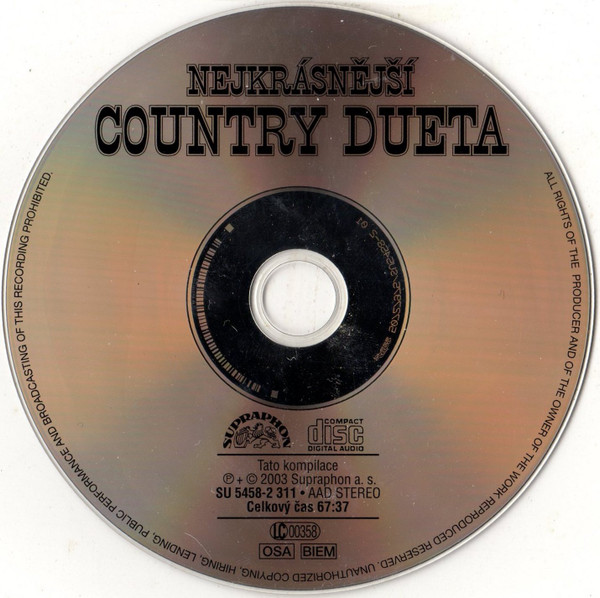 last ned album Various - Nejkrásnější Country Dueta