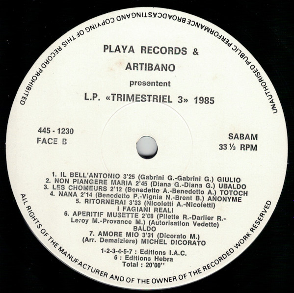 Album herunterladen Various - Playa Records Artibano Presentent LP Trimestriel Vol 2