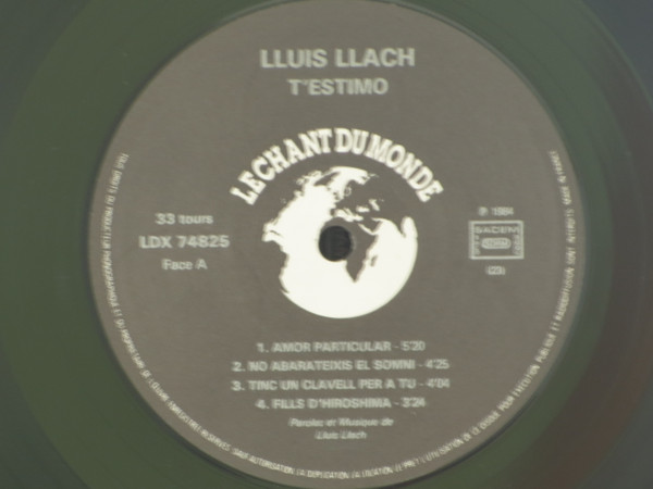 Lluís Llach - T'Estimo | Le Chant Du Monde (LDX 74825) - 3