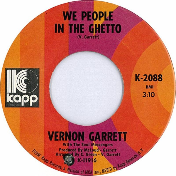 Vernon Garrett – We People In The Ghetto (1970, Vinyl) - Discogs