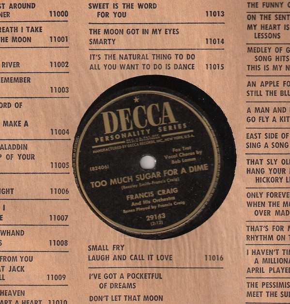 Album herunterladen Francis Craig And His Orchestra - Too Much Sugar For A Dime SOS Baby