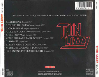 Thin Lizzy – Final Lightning (CD) - Discogs