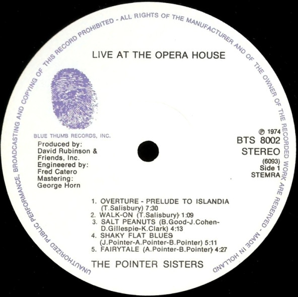 baixar álbum The Pointer Sisters - Live At The Opera House