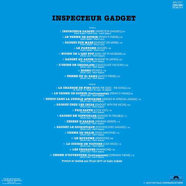 Apollo, Haïm Saban, Shuki Levy - Inspecteur Gadget (Bande Originale De La  Série TV FR3), Releases