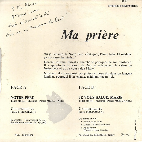 lataa albumi Pascal Meeschaert - Ma Prière