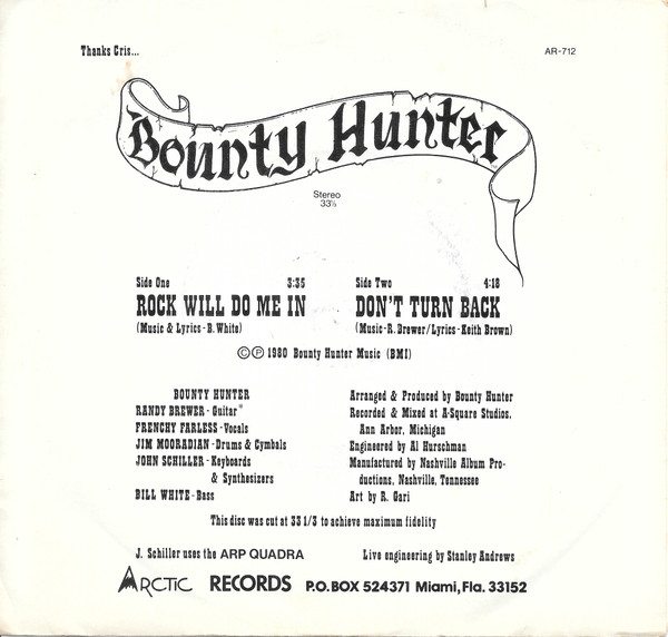 baixar álbum Bounty Hunter - Rock Will Do Me InDont Turn Back