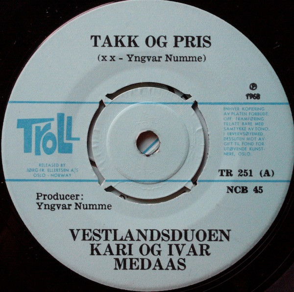 last ned album Vestlandsduoen Kari Og Ivar Medaas - Takk Og Pris