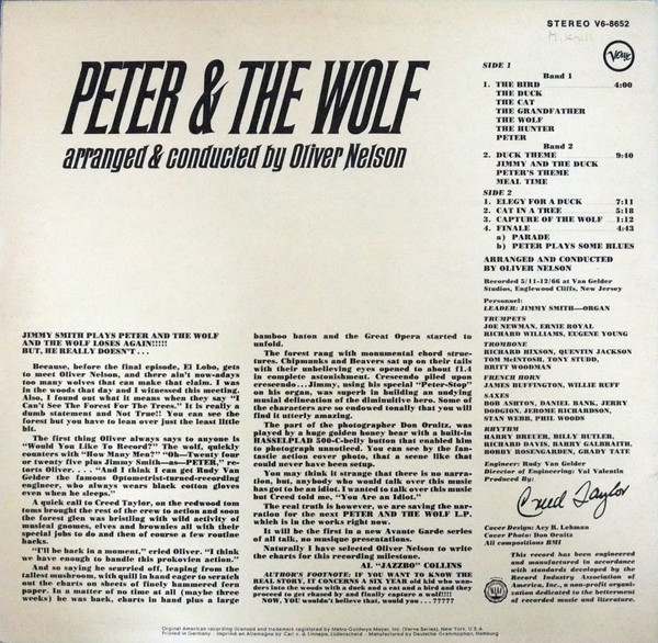 The Incredible Jimmy Smith (w. Oliver Nelson's Big Band) - Peter & the Wolf (1966) MC05NTI1LmpwZWc