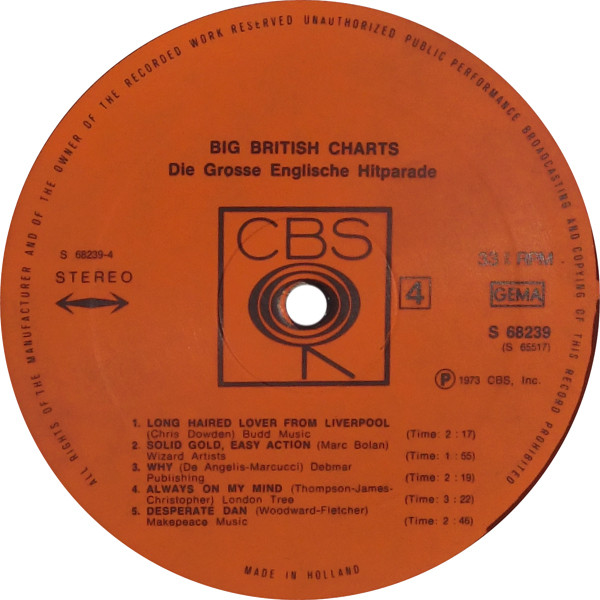 descargar álbum Unknown Artist - Big British Charts Die Grosse Englische Hitparade
