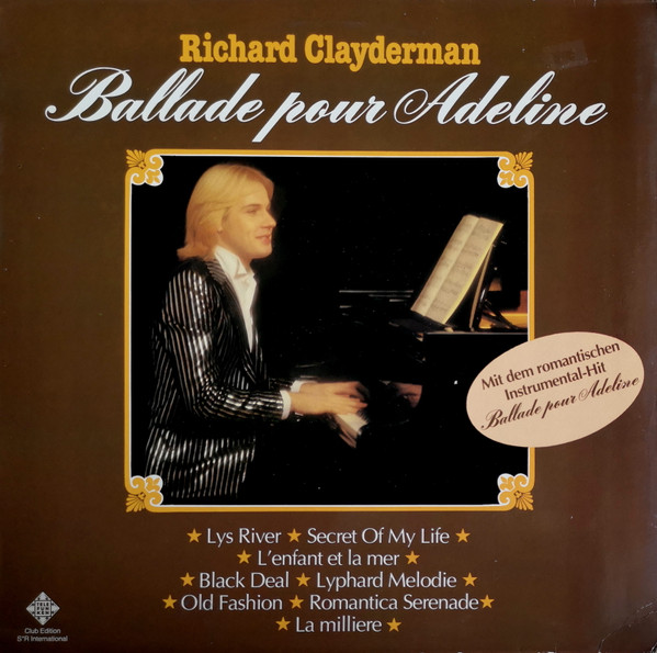 Обложка конверта виниловой пластинки Richard Clayderman - Ballade Pour Adeline