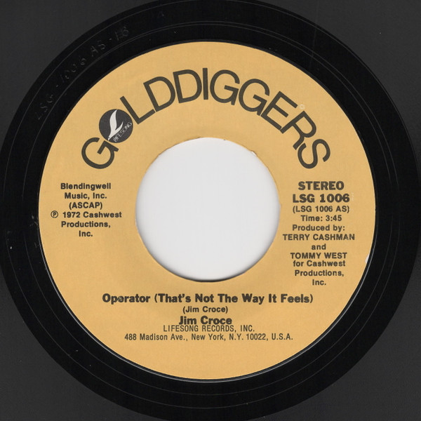 Jim Croce - Operator (That's The Way It Feels) / One Less Set Footsteps | Releases | Discogs