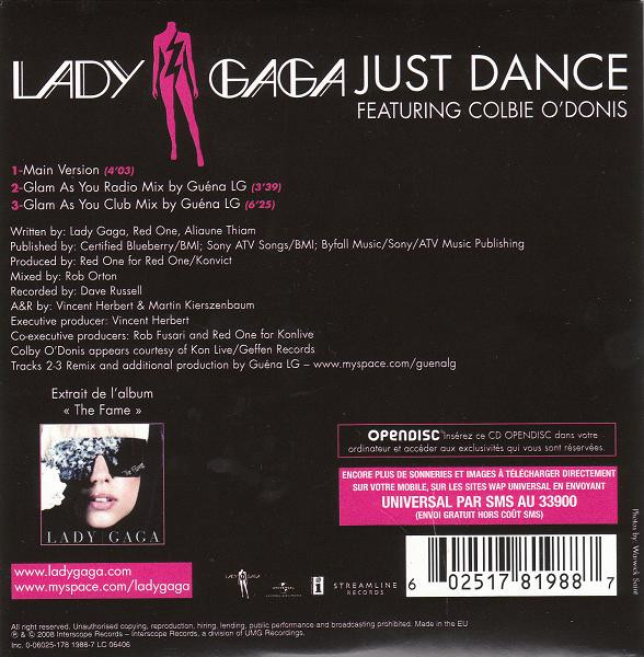 Lady Gaga Featuring Colby O'Donis - Just Dance, Releases