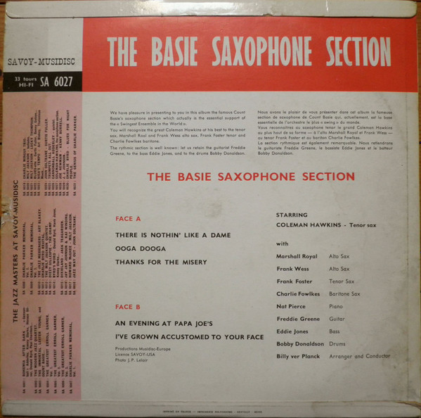 ladda ner album The Basie Saxophone Section Starring Coleman Hawkins - The Basie Saxophone Section