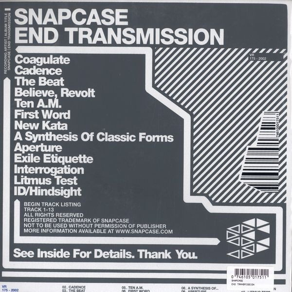 Snapcase – End Transmission (2002, Clear, Vinyl) - Discogs
