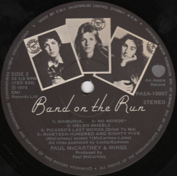 Paul McCartney & Wings - Band On The Run | Apple Records (PASA 10007) - 6