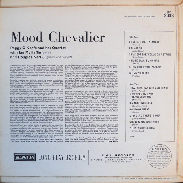 télécharger l'album The Peggy O'Keefe Quartet - Mood Chevalier