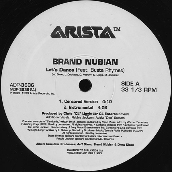 Brand Nubian – Let's Dance (1999, Vinyl) - Discogs