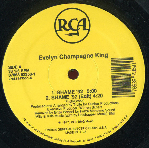 Evelyn Champagne King – Shame (1992, Vinyl) - Discogs