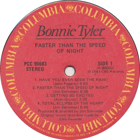 Bonnie Tyler - Faster Than The Speed Of Night | Columbia (PCC-90683) - 3