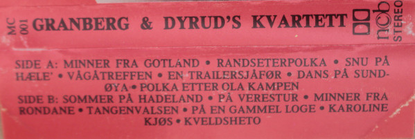last ned album Granberg & Dyrud's Kvartett - Hadledinger Mæ Tæl