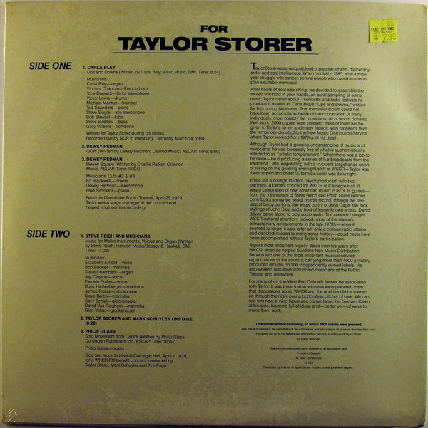 baixar álbum Various - For Taylor Storer