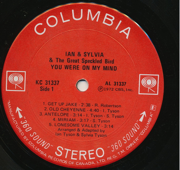 Ian & Sylvia & The Great Speckled Bird - You Were On My Mind | Columbia (KC 31337) - 5