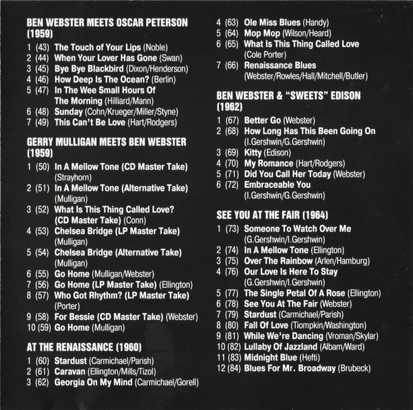 Album herunterladen Ben Webster - MP3 Collection