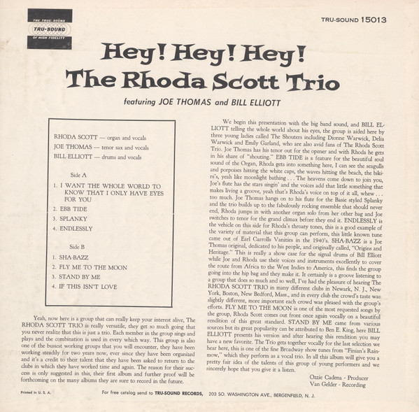descargar álbum The Rhoda Scott Trio - Hey Hey Hey
