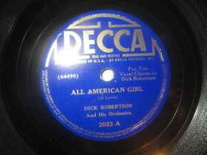 Dick Robertson And His Orchestra - All American Girl / You Gotta Be A Football Hero album cover