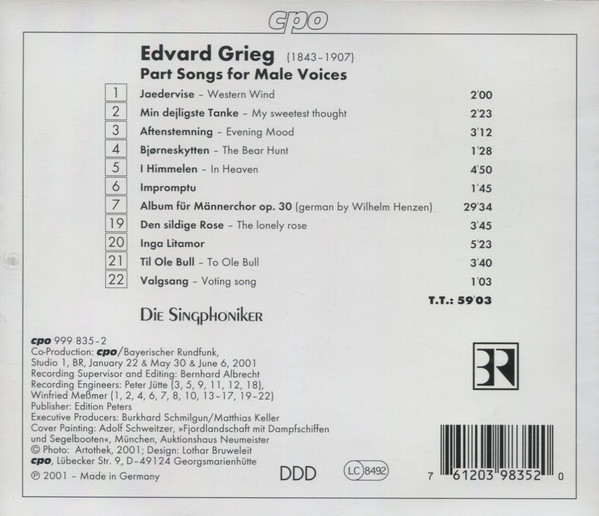 Album herunterladen Die Singphoniker Grieg - Singphonic Grieg