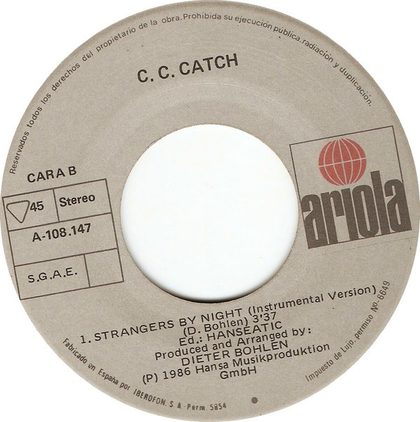 C.C. Catch – Strangers By Night (1986