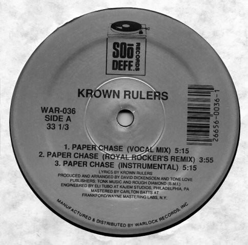 Krown Rulers – Paper Chase (1988, Vinyl) - Discogs