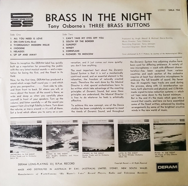 Album herunterladen Tony Osborne's Three Brass Buttons - Brass In The Night